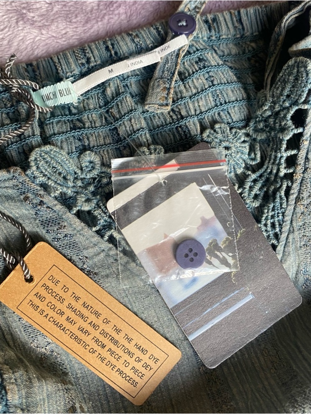 Kimchi Blue Lace Trim Denim Cami Crop Top Y2K Boho Cottagecore Fairy NWT - Picture 6 of 7